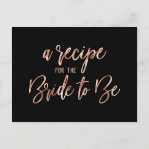Rose Gold Typografie Junggesellinnenabschied Rezep Postkarte