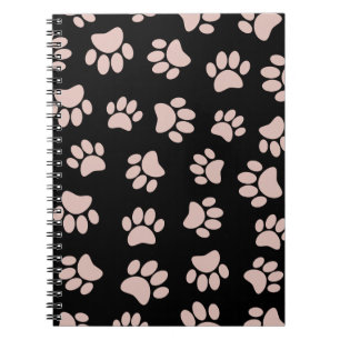 Rose Gold und Black Dog Paw Muster Notizblock