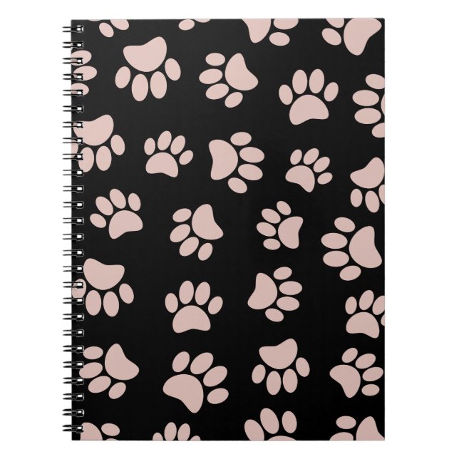 Rose Gold und Black Dog Paw Muster Notizblock (Vorderseite)