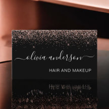 Rose Gold und Black Glitzer Haar Makeup Salon