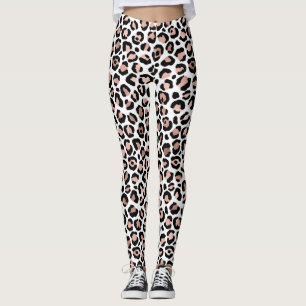 Rose Gold und Black Leopard Print Animal Print  Leggings