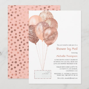 Rose Gold und Blush Baby oder Brautparty per Post Einladung