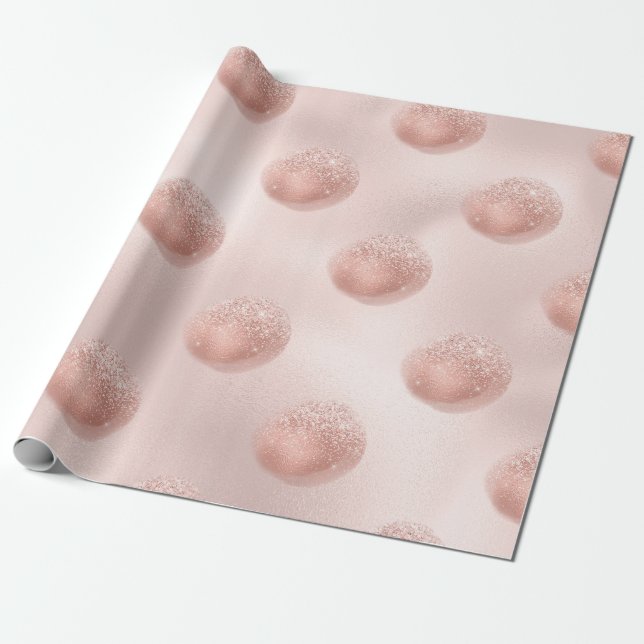 Rose Gold und Blush Confetti Geschenkpapier (Ungerollt)