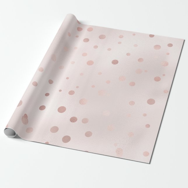Rose Gold und Blush Confetti Geschenkpapier (Ungerollt)