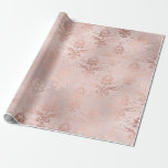 Rose Gold und Blush Damask Geschenkpapier<br><div class="desc">Rose Gold und rot rosa Folie Vintage Damast Packpapier.</div>