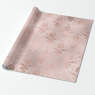 Rose Gold und Blush Damask Geschenkpapier
