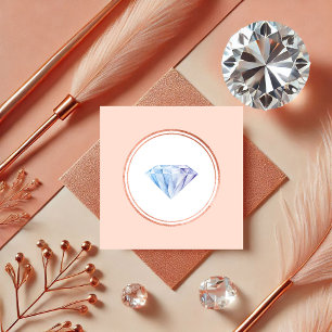 Rose Gold und Blush Diamant Hochzeitsplaner Quadratische Visitenkarte