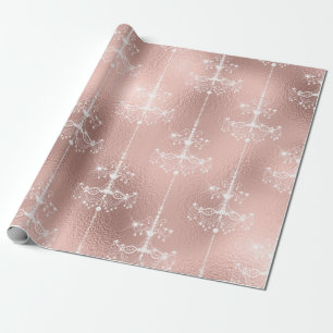 Rose Gold und Blush Kronleuchter Geschenkpapier