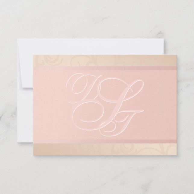 Rose Gold und Blush Monogram Dankeschön Karten (Vorderseite)