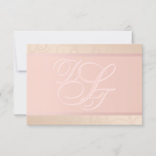Rose Gold und Blush Monogram UAWG RSVP Karte