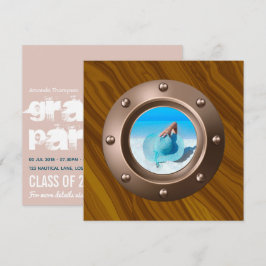 Rose Gold und Blush Nautical Abschluss Foto Invi Einladung