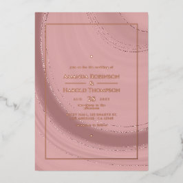 Rose Gold und Blush Pink Agate Wedding Foil Invita Folieneinladung