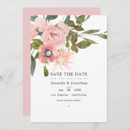 Rose Gold und Blush Pink Blumenzwiebeln Foto Save The Date