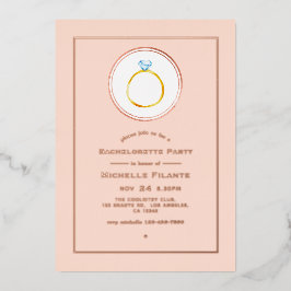 Rose Gold und Blush Pink Diamant Bachelorette Foli Folieneinladung