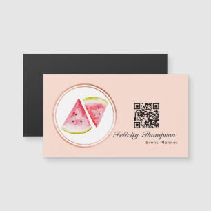 Rose Gold und Blush Pink Event Planner QR Code Magnetkarte