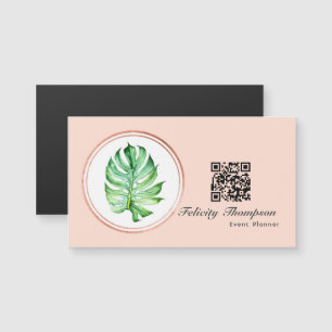 Rose Gold und Blush Pink Event Planner QR Code Magnetkarte