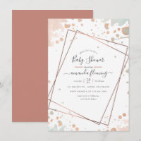Rose Gold und Blush Pink geometrische Babyparty-Ei