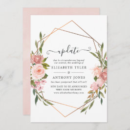 Rose Gold und Blush Pink Hochzeitsupdate Einladung