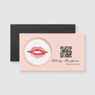 Rose Gold und Blush Pink Makeup Artist QR Code Magnetkarte