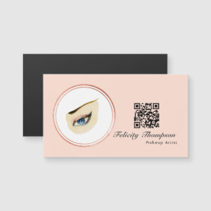Rose Gold und Blush Pink Makeup Artist QR Code Magnetkarte