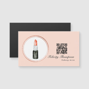 Rose Gold und Blush Pink Makeup Artist QR Code Magnetkarte