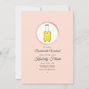 Rose Gold und Blush Pink Reise-Junggesellinnenabsc Einladung