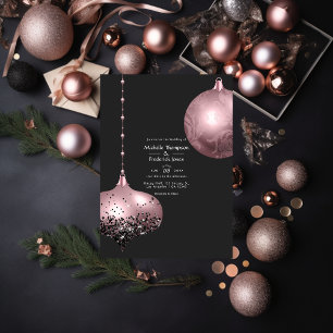 Rose Gold und Blush Pink Weihnachten Hochzeit Einladung
