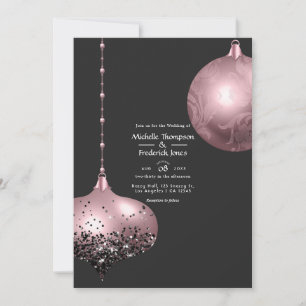 Rose Gold und Blush Pink Weihnachten Hochzeit Einladung