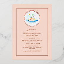 Rose Gold und Blush Tropisches Bachelorette Wochen