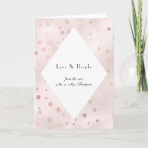 Rose Gold und Blush Vintage Hochzeit Foto Dankeskarte