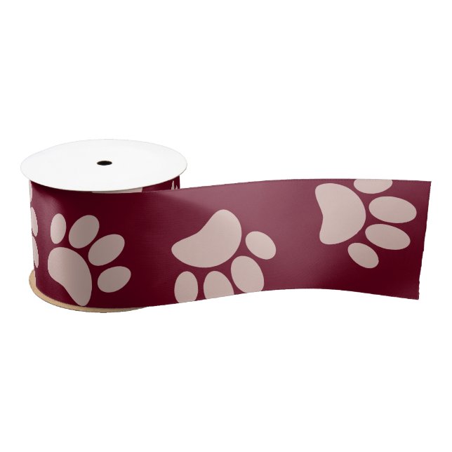 Rose Gold und Burgund Farbhundeband Muster Satinband (Spule)