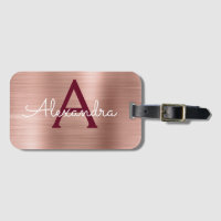 Rose Gold und Burgundy Monogram
