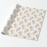 Rose Gold und Gold Französischer Wein thematisch Geschenkpapier<br><div class="desc">Paris Vintage Weinberge Muster verpacken Papier.</div>