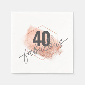 Rose Gold und Grau 40 & Fabulous Moderner Chic Serviette