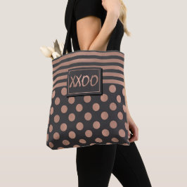 Rose Gold und Grau XXOO Tote Bag