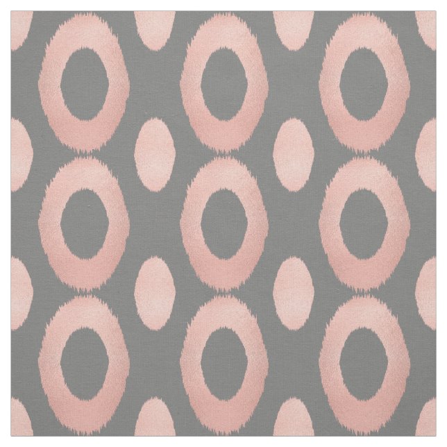 Rose Gold und Gray Geometric Ikat Stoff (Muster)