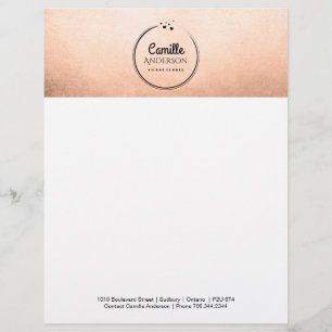 Rose Gold und Herzen personalisierbarer Briefkopf