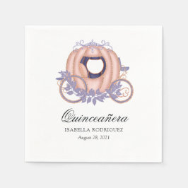 Rose Gold und Lilac Glitzer Princess Quinceañera Serviette