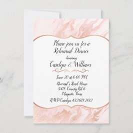 Rose Gold und Marmor-Hochzeitsstimmung Probe Einladung