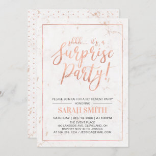 Rose Gold und Marmor   Party für Unternehmensruhes Einladung