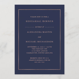 Rose Gold und Midnight Blue | Abendessen Probe Einladung
