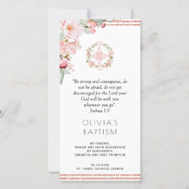 Rose Gold und Minzflorale Taufe Lesezeichen Gefall Dankeskarte