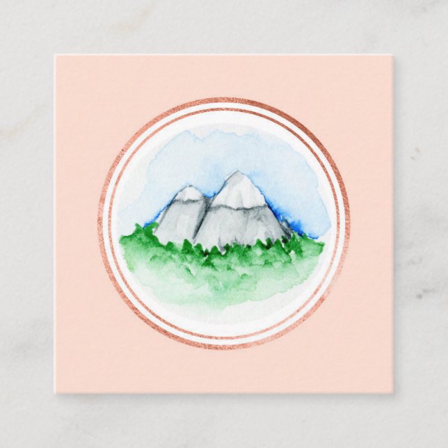 Rose Gold und Pink Event Planner Social Media Icon Quadratische Visitenkarte (Vorderseite)