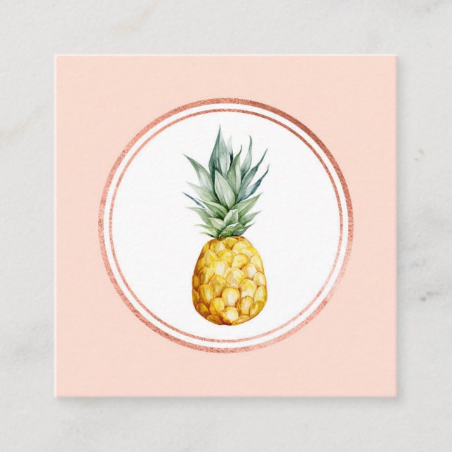 Rose Gold und Pink Event Planner Social Media Icon Quadratische Visitenkarte (Vorderseite)