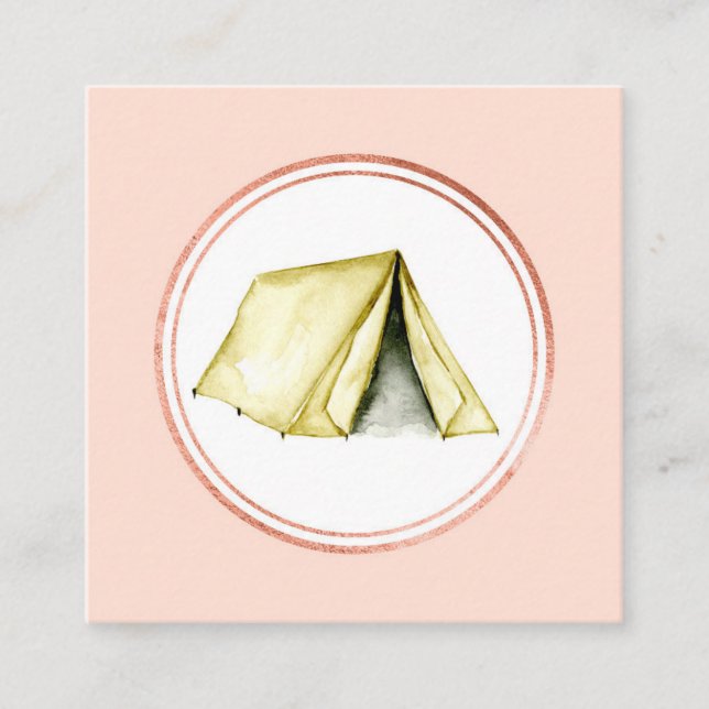 Rose Gold und Pink Event Planner Social Media Icon Quadratische Visitenkarte (Vorderseite)