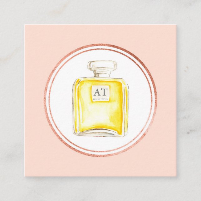 Rose Gold und Pink Makeup Künstler Social Media Ic Quadratische Visitenkarte (Vorderseite)