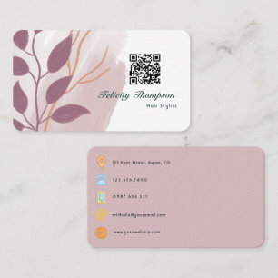 Rose Gold und Rosa Abstrakter QR-Code Visitenkarte
