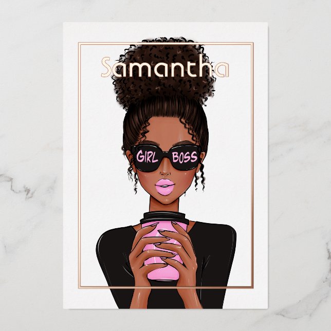 Rose Gold und Rosa Afterday Party Foil Invita Folieneinladung (Vorderseite)