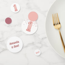 Rose Gold und Rosa Ballon Nummer 1 Geburtstag