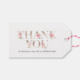 Rose Gold und Rosa Blume danke Ihnen für Tags Geschenkanhänger